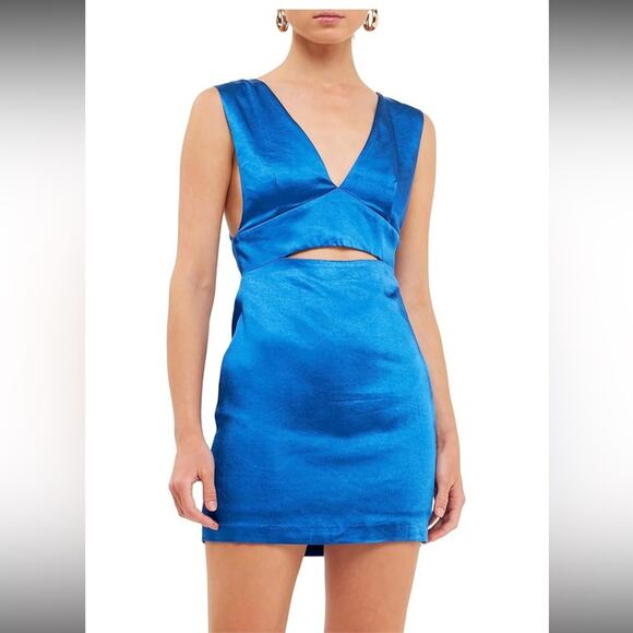 Endless Rose Satin Cut Out Mini Dress - Picture 1 of 11